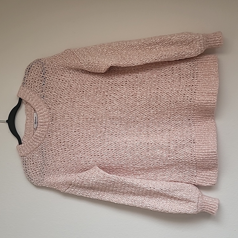 Madewell Baez Pullover Sweater Pink Marled Blush Size XS
